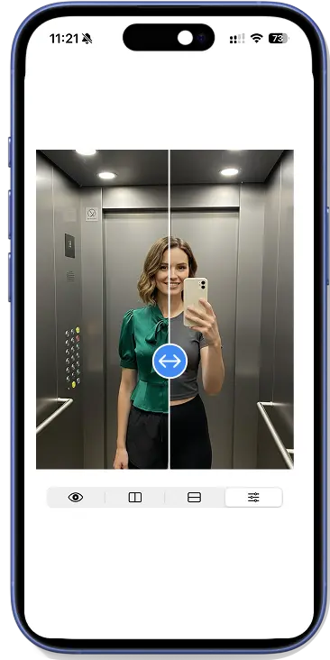AI try-on feature showing outfit combinations on user photos